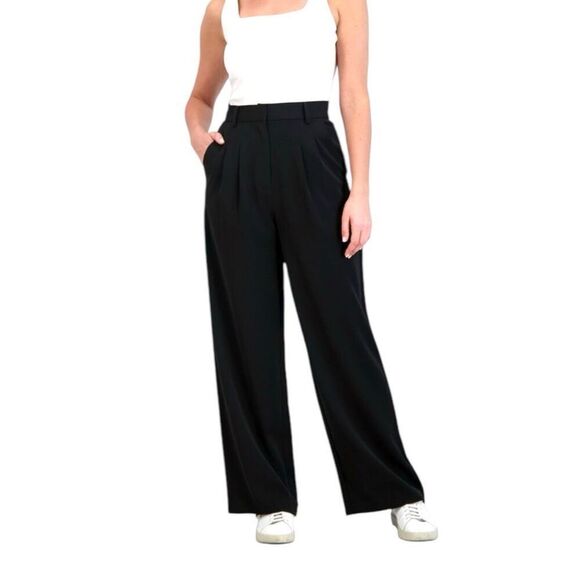 French Connection Women's Wide Leg Trouser Black Size Large - Picture 5 of 14